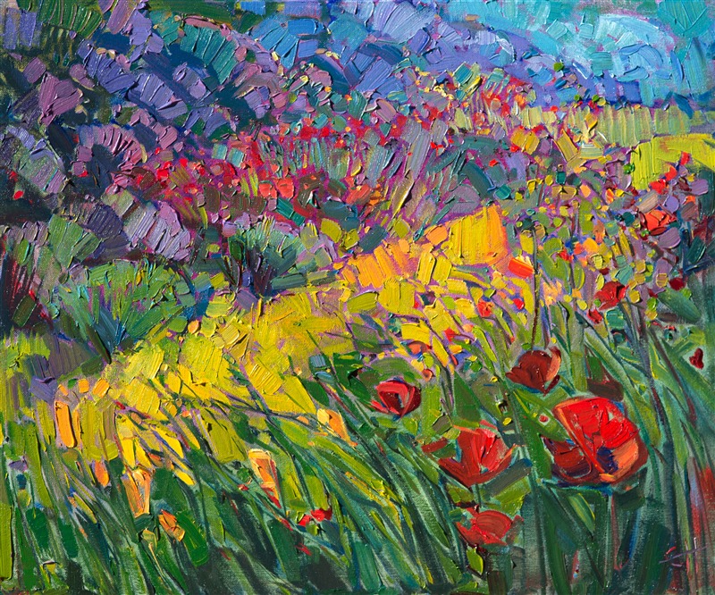 Hills of Poppies - Erin Hanson Contemporary Impressionism 