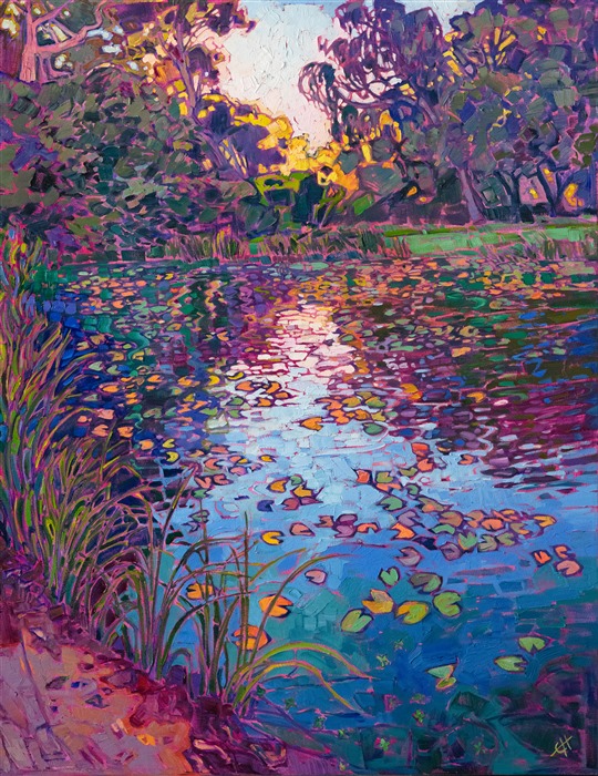 Lilies Reflection - Erin Hanson Contemporary Impressionism 