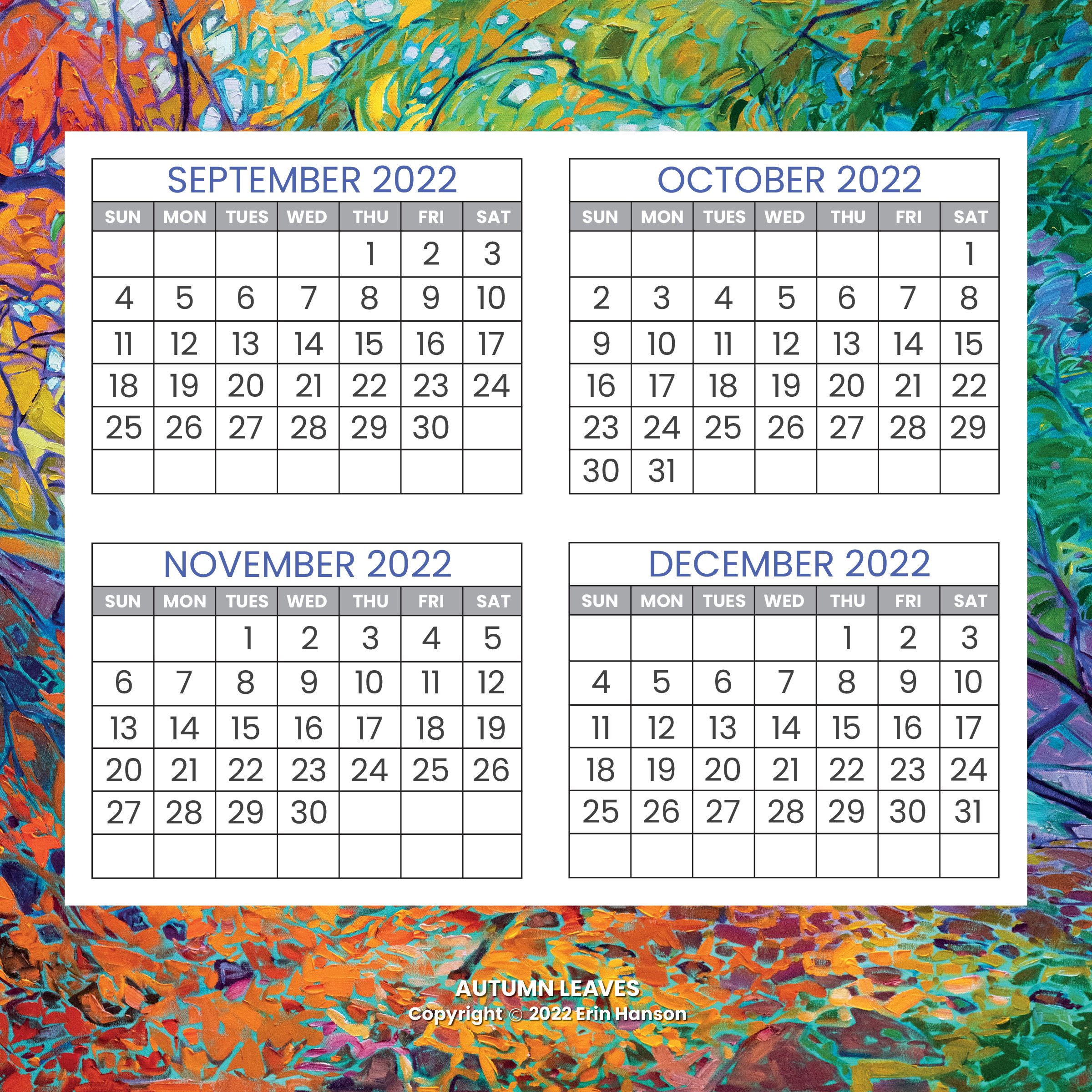 2023 Wall Calendar Autumn Leaves