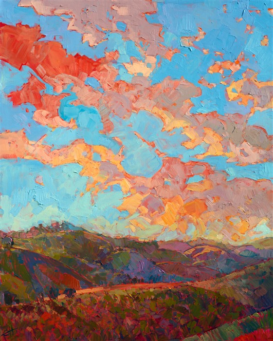 Clouds over Paso - Contemporary Impressionism Paintings by Erin Hanson